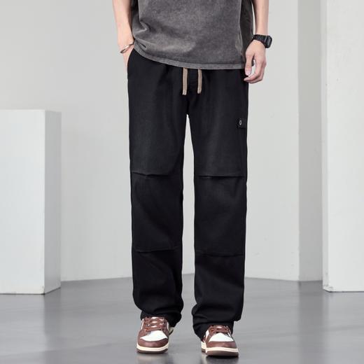 【DYF】大依优型大码男装休闲牛仔裤松紧腰运动宽松直筒休闲风长裤子 商品图1