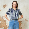 EITIE爱特爱夏季新款气质直筒显瘦百搭通勤印花上衣8213906 商品缩略图2