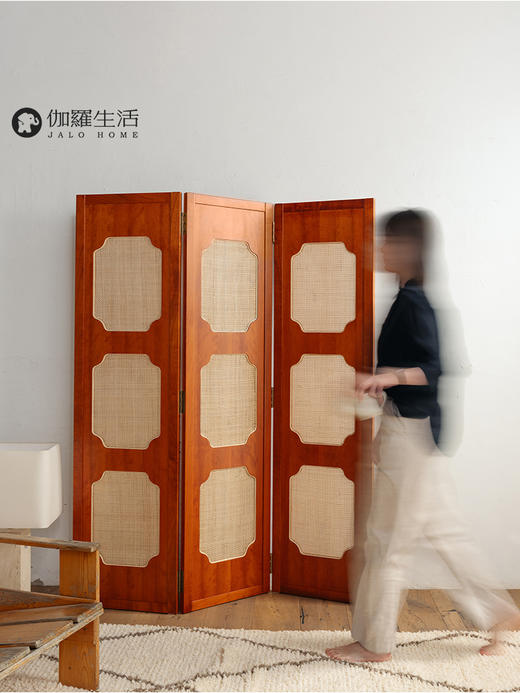 伽罗 JALO 樱桃木如意屏风 商品图0