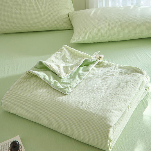 细格款日式无印全棉水洗棉大豆夏被 A-4593 商品图8