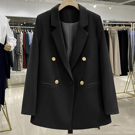 雀说 春秋季新款西装外套女金属扣英伦风休闲百搭乳白色减龄小个子西服潮5ZF-21705 商品图5