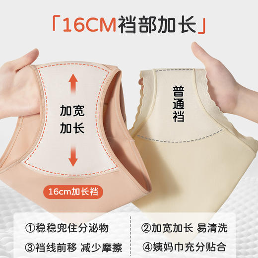【加长底裆】纯棉高腰内裤、纯棉面料贴合肌肤、加长底裆 吸湿透气 减少摩擦、高腰设计、3D立体包臀 舒适不夹臀 商品图1