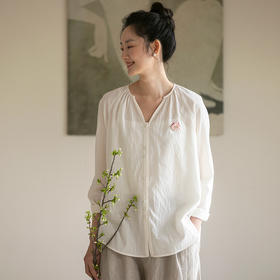 牧衣游原创棉麻混纺净色衬衫 限量福利款 雅云【不支持会员折】