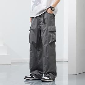 【DYF】大依优型大码男装松紧腰直筒工装休闲裤宽松运动休闲风潮流男士胖子长裤