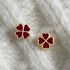 S999纯银新年红色四叶草耳钉小众设计高级耳饰2025新爆款耳夹耳环 商品缩略图3