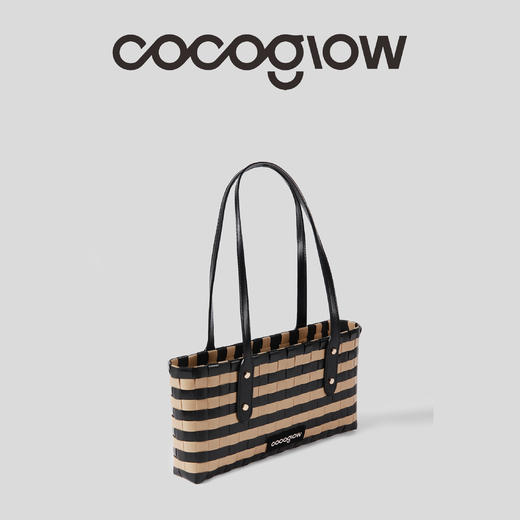 黑咖波士顿小号手工编织手提包秋季腋下包 商品图1