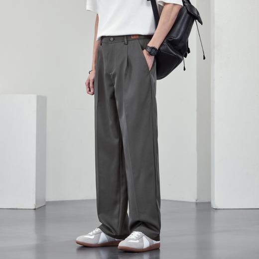 【DYF】大依优型大码小西裤休闲裤男春夏季冰丝薄款黑色正装西服裤直筒休闲长裤西装裤 商品图1