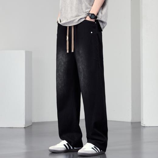 【DYF】大依优型大码直筒牛仔裤松紧腰男士宽松休闲长裤子水洗美式加肥加大潮流 商品图1