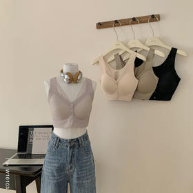 老米优品🎈3-5天。软糯透气前开扣 bra 《固定乳胶杯文胸》穿脱方便,  柔软裸感~  NY250218B