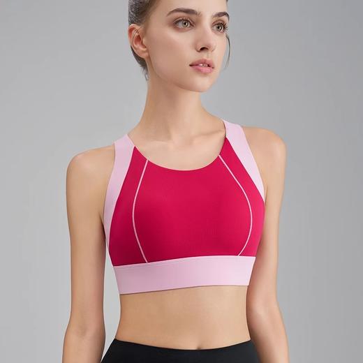 跃牌【美西西系列】新款春夏撞色固定杯运动内衣女高强度包裹瑜伽服跑步防震文胸WX-5928 商品图2