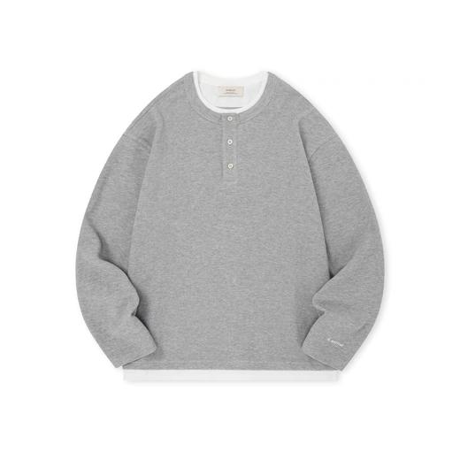 Evistub/ E-4DCX1124/亨利领假两件半开襟华夫格Tee 商品图4
