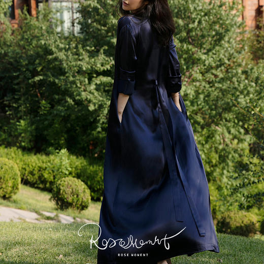 法式极简西装领高级感真丝长袍度假必备 T422017 商品图2