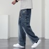 【DYF】大依优型大码男装松紧腰直筒牛仔裤宽松运动休闲风潮流男士胖子长裤 商品缩略图2