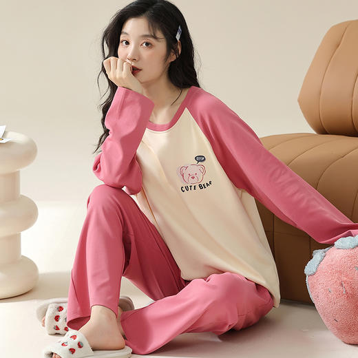 【交替的季节，不变的简约~】带胸垫睡衣 女春秋夏季 大码长袖 新款高级可外穿家居服套装-QQ 商品图9