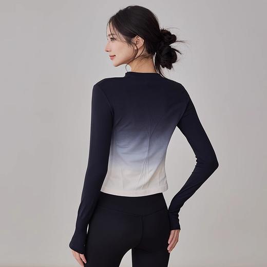 跃牌【美西西系列】高颜值瑜伽服T恤女渐变色紧身显瘦运动上衣专业跑步训练健身长袖CX-6207 商品图1