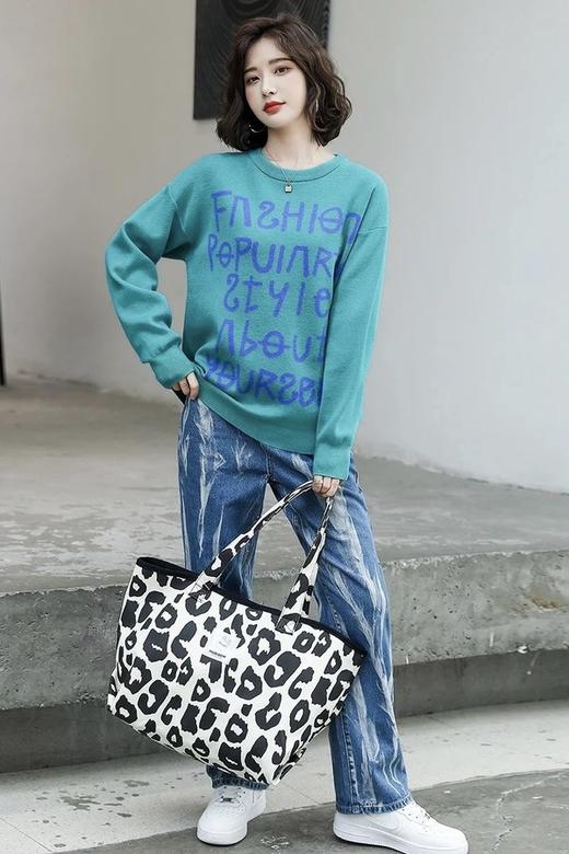 LA CRAWFISH 蓝绿色字母上衣 15397 商品图2