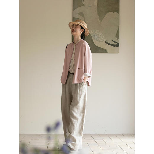 牧衣游原创 手工刺绣舒适棉短外套新品柔软亲肤休闲百搭开衫 幸禾 商品图2