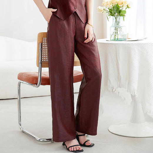 QS-62598908春夏非遗香云纱直筒长裤宽松显瘦大码休闲裤62598670 商品图2