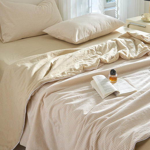 细格款日式无印全棉水洗棉大豆夏被 A-4593 商品图2