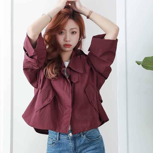 顺丰包邮洛诗琳34230显高显瘦翻领气质百搭短款风衣20211123 商品图3