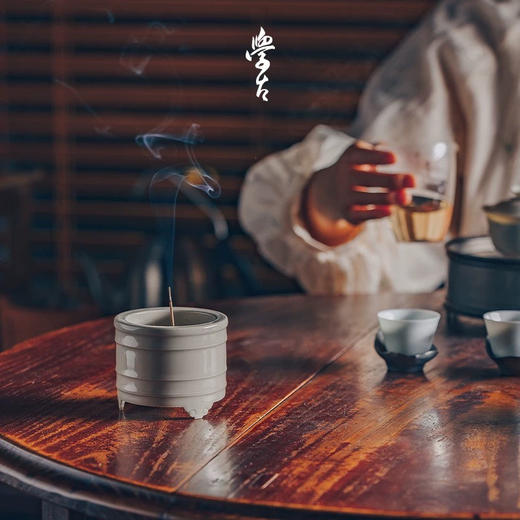 学古|弦纹香炉 景德镇陶瓷米黄釉工夫茶道香道专用空熏杯 商品图2
