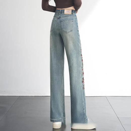 国风绣花时尚牛仔直筒裤垂感修身2025年春夏款MYX-1228-L 商品图2