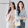 VICTORIA&VERA女装春季“气质名媛”小香风单排扣口袋亮闪显瘦圆领短款外套 商品缩略图0