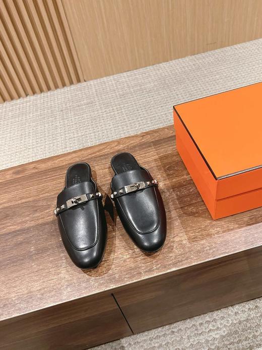 爱马仕2025/SS新款全胎牛皮穆勒拖铆钉款上脚包裹感更强（HC） 商品图1