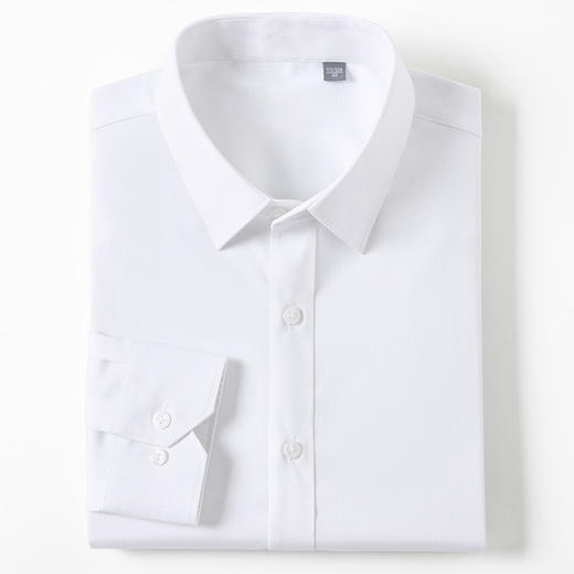 【弹力好穿】罗蒙春秋款男士纯色长袖衬衫多色可选经典翻领休闲通勤舒适百搭男衬衣 商品图1