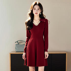 奢姿2025年春季新款大码女装复古V领裙子胖妹妹韩系拼接连衣裙9851821012