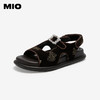 MIO米奥凉鞋女复古丝绒休闲魔术贴时尚通勤外穿拖鞋M253132043 商品缩略图0