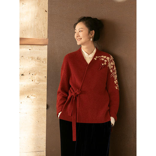 牧衣游原创 马海毛毛织胸针红色百搭文艺 青露【不支持会员折】 商品图1