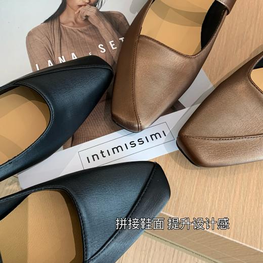 2025新款复古优雅方头玛丽珍鞋粗跟一字带浅口单鞋女2025春夏！ 商品图1