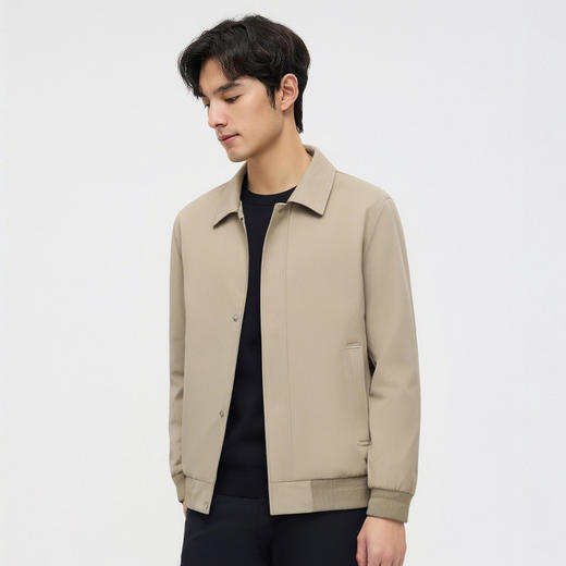 圣得西易打理翻领夹克男士2025春秋新款潮宽松百搭轻盈外套 商品图2