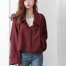 顺丰包邮洛诗琳34230显高显瘦翻领气质百搭短款风衣20211123