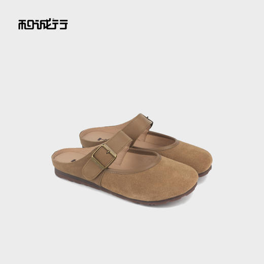 和诚行 2025夏季新款复古勃肯包头拖鞋女休闲外穿平底单鞋1930086 商品图0