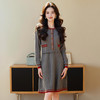奢姿2025秋季新款胖妹妹大码女装撞色针织连衣裙圆领气质优雅裙子9851820055 商品缩略图1