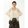 COCOBELLA无领捏褶荷叶袖蕾丝边衬衫优雅通勤遮阳开衫SR3082 商品缩略图1