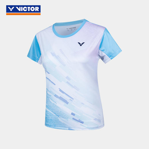 VICTOR威克多2025新款羽毛球服 男女款速干衣比赛系列针织运动短袖T恤 T-50022 商品图3