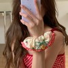 「樱桃小熊款」森系花朵纽扣蕾丝边大肠发圈 手作发饰红色发绳头饰发饰配饰 商品缩略图0