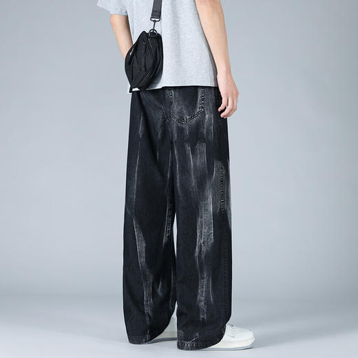 【DYF】大依优型大码男装直筒牛仔裤休闲风宽松舒适阔腿胖子加肥加大长裤男士潮流 商品图3