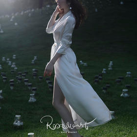 法式极简西装领高级感真丝长袍度假必备 T422017