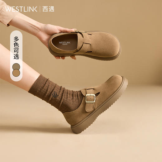 西遇全包勃肯鞋女新款复古百搭休闲单鞋一脚蹬软底平底鞋V0356355 商品图0