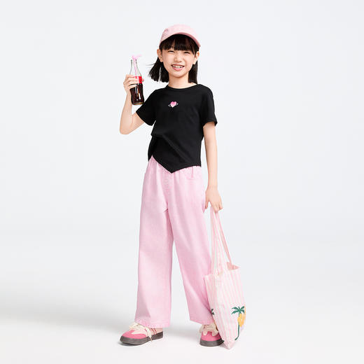 女童圆领液氨短袖针织衫夏季新款安奈儿童装实体店同款AG511591 商品图3