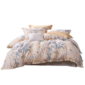 富安娜原创印花国风系列纯棉四件套/醉玲珑203*229cm