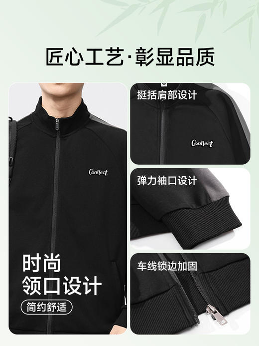 【新款DQ】大依优型大码男装330Gg立领开衫卫衣男宽松百搭撞色拉链外套潮流加肥加大上衣男士 商品图2