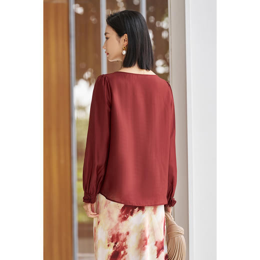 米思阳2026春季新款法式轻奢高级感优雅天丝衬衫上衣女5762 商品图3