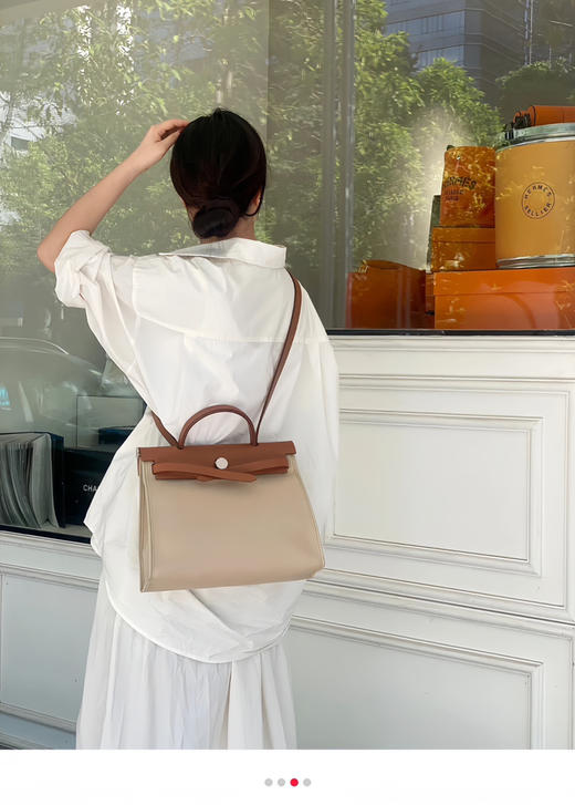 old money法国进口棉麻布单肩包021708 商品图8