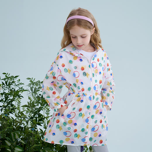 mettekids儿童皮肤衣2025新款女童夏季轻薄连帽中长款长袖外套 商品图2