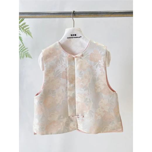 【自】全新升级【铂金会员349/天猫469/差价120】(85514) 洛诗琳新中式轻国风花卉提花马甲2025春高级感气质无袖上衣 商品图1